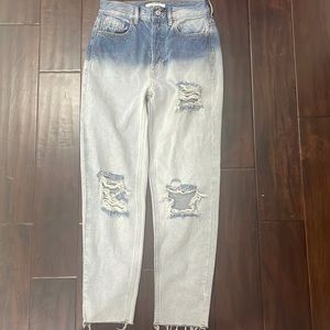 ripped mom jeans ultra high rise ( size 25 )